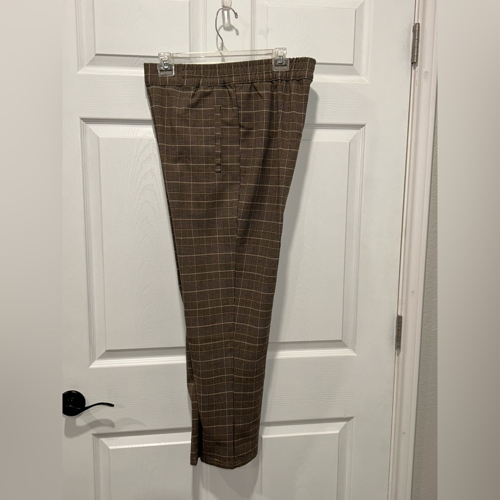 Lark‎ + Grey Houndstooth Women's Pants Size Large Tan Brown